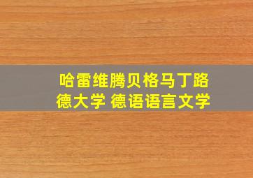 哈雷维腾贝格马丁路德大学 德语语言文学